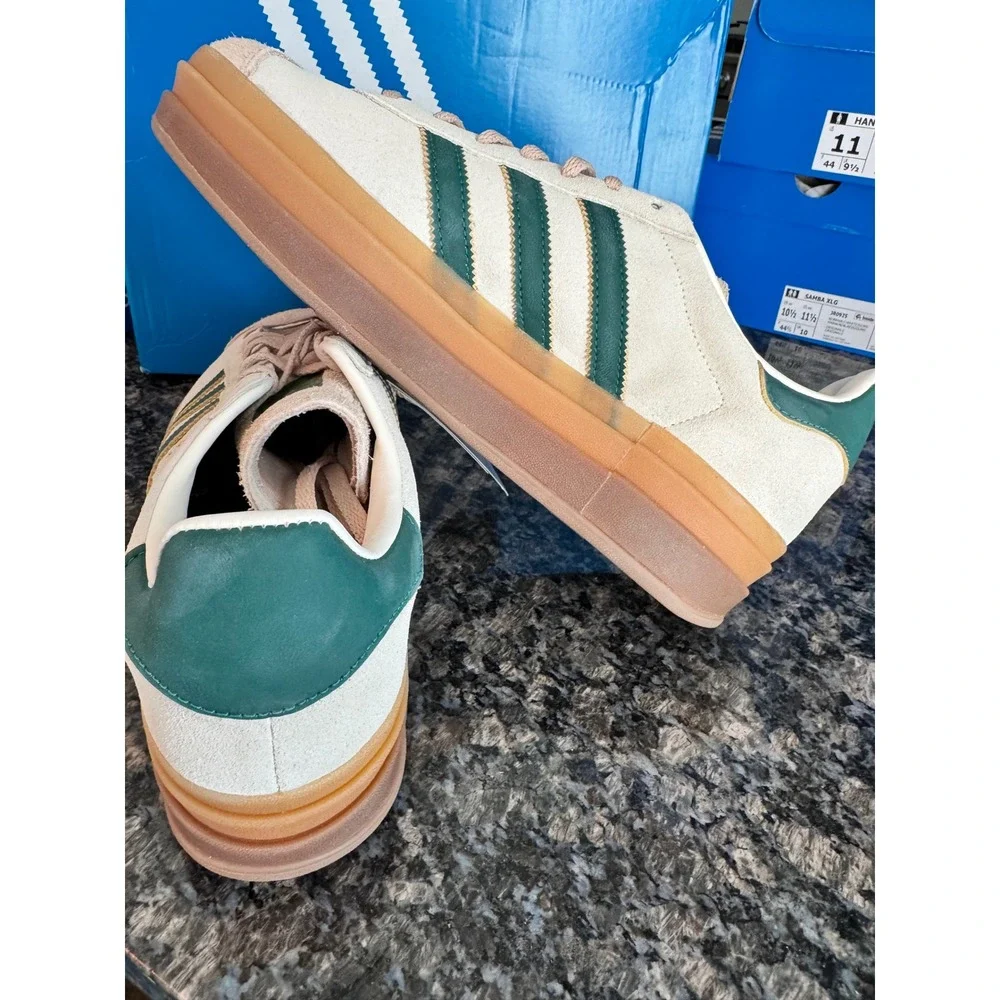 Adidas Gazelle Bold W Cream White Collegiate Green‎ ID7056 Womens Size 11 NEW